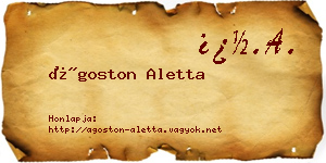Ágoston Aletta névjegykártya